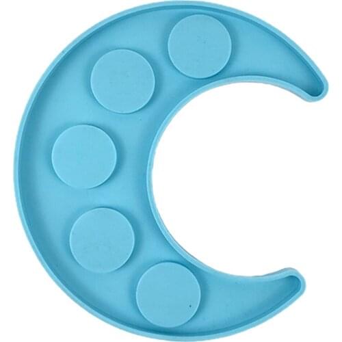 Moon Shape Silicone DIY Shot Glass Tray Molds Resin Serving Board Mould
