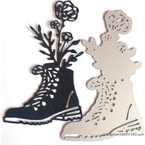 P8DE DIY Embossing Boots Flowers Stencil Carbon Steel DIY Album Paper Card Mould
