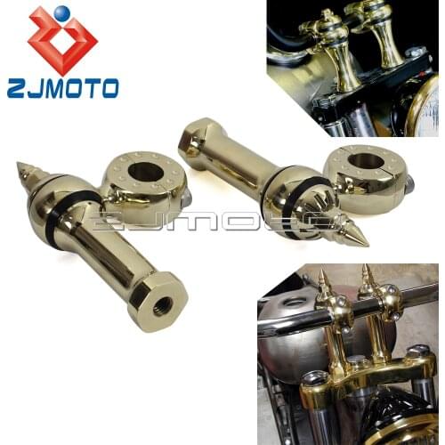 Solid Brass Old school Motorbikes 25.4mm 4" Rise Handlebar Risers 1" Handlebar Clamps For Harley Honda Bobber Chopper Cafe Racer