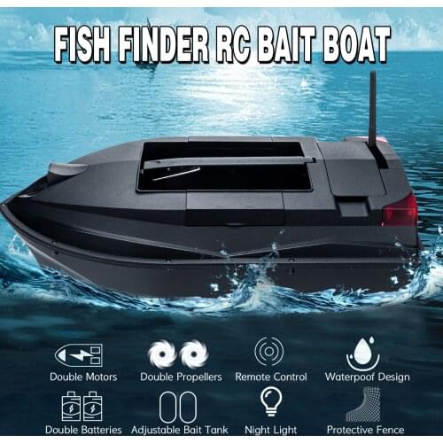 Smart Remote Control Fishing Boat Sonar Fishing-finding Double Hopper High Strength Hull Dual Motor Night Light RC Bait Boat Toy