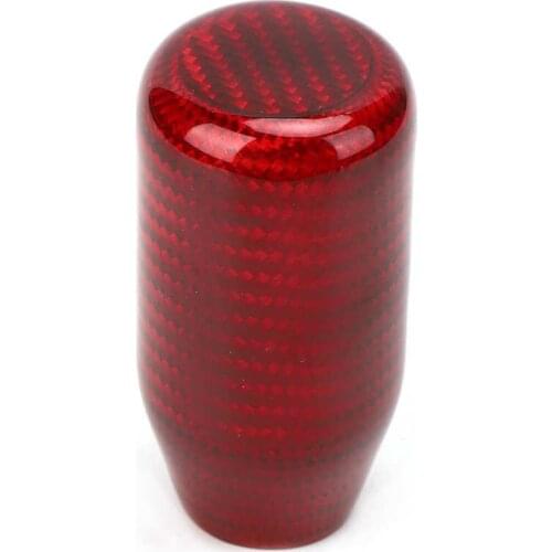 Universal Car Gear Shift Knob Head Aluminum Carbon Fiber Auto Modification Red Short Type Auto accessories
