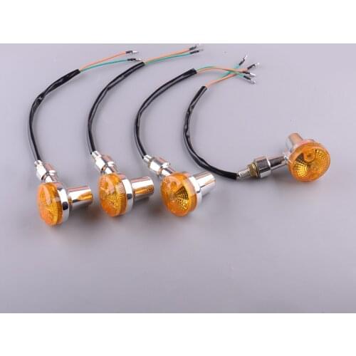 Universal 4 pcs Motorcycle Motorbike Amber Bulb Turn Signal Light Indicator Lamp Refit 25cm