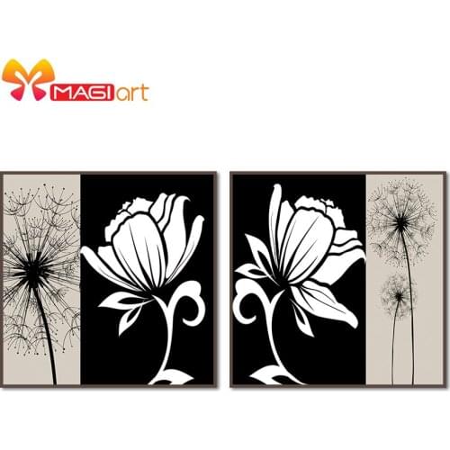 Cross stitch kits Embroidery needlework sets 11CT water soluble canvas patterns 14CT Mordern style dandelion and flower-NCMF069