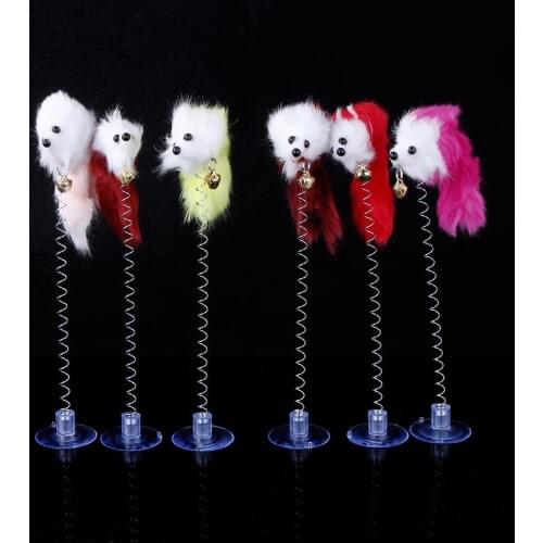 1/3Pcs Elastic Feather False Mouse Bottom Sucker Toys Funny Cat Toys for Cat Kitten Playing Pet Seat Scratch Toy Pet Cat Product