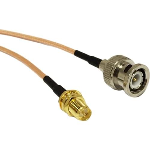 1PC New RP- SMA Female Jack with male pin To BNC Male Plug Connector RG316 Coaxial Cable Pigtail 15CM 6inch for baofeng radio