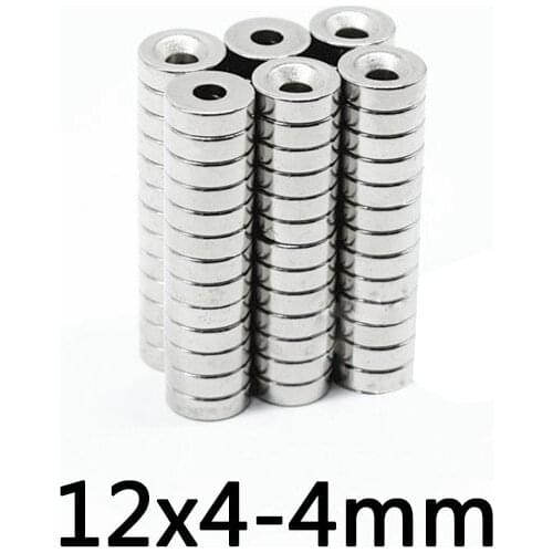 10~500PCS 12x4-4 N35 Powerful Magnetic 12*4 mm Hole 4mm Countersunk Neodymium Magnet Permanent NdFeB Magnets 12x4-4mm 12*4-4 mm