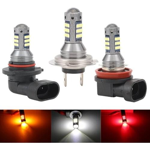 10pcs 9005 9006 H11 H7 Car LED Front Fog Light Auto DRL Turn Signal Lamp Bulbs 42SMD 2016 White Red Yellow DC12V