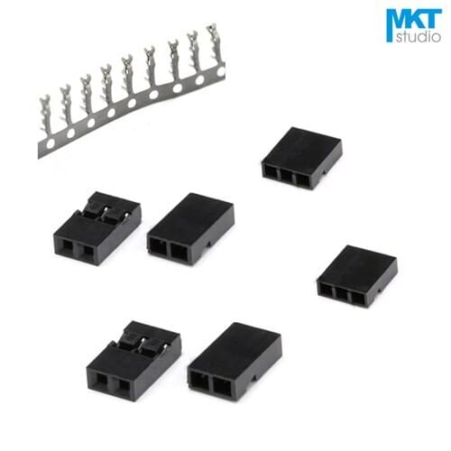 100Pcs Complete Set Dupont 2.0mm Pitch Single Row Female Housing Connector+Crimps 2P 3P 4P