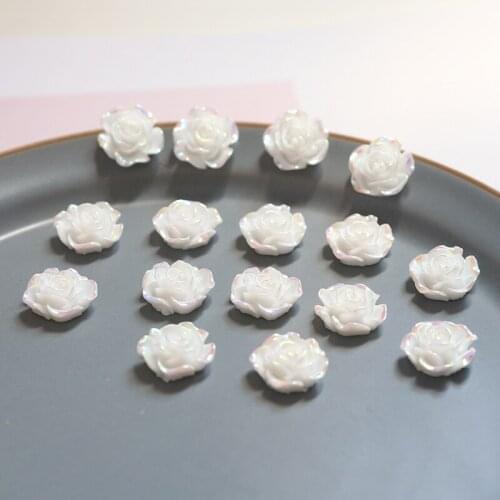 20pcs Retro Japanese White Rose Resin Flower Earrings For Women Girls Ladies Posts diy Jewelry Accessories Materials