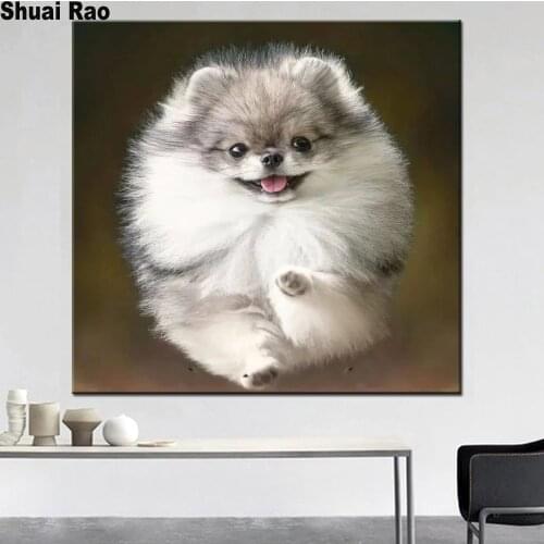 3d cross stitch diamond painting Dog Pomeranian Puppy Diamond Embroidery FULL square round diamond mosaic kit 5d diy animals