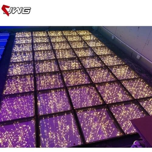 3D Starry Led Dance Floor Mirror Floor Interactive LED Dance Panels for Wedding Party Rental