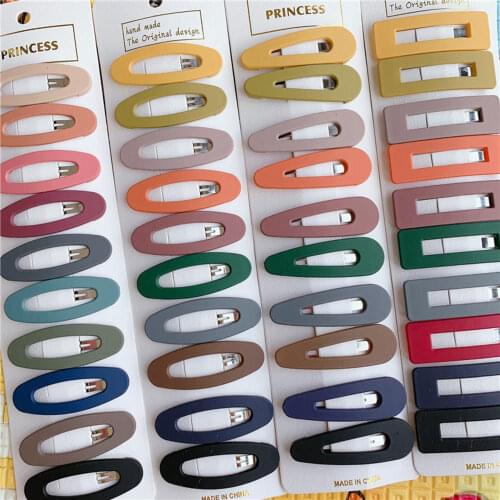 5 Pairs/Set 3.5cm Kids Cute Candy Color Paint Hair Clips Girls Baking Paint Hairpin Barrette Multi Hair Accessaries Headwear