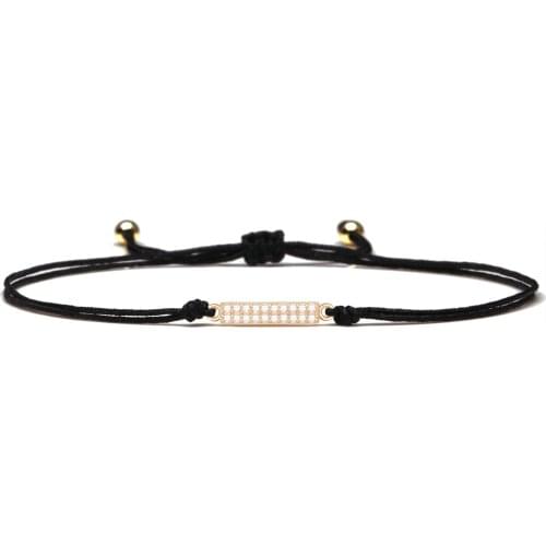 AAA Cubic Zirconia Crystal Mini Bar Charm Bracelet Women New Chic Popular CZ Red String Handmade Everyday Nice Jeweley Present