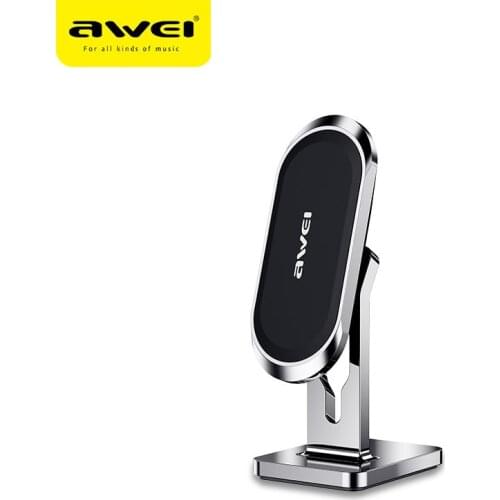 Awei X19 Magnetic Car Phone Holder Desk Metal Mini Mount Stand Holder for Universal Cell Phone Accessories
