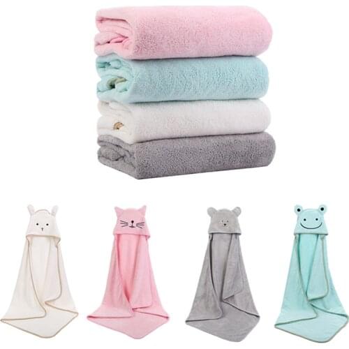 Baby Bath Towel Baby Towel Newborn with Hood Cartoon Coral Fleece Infant Towels Blanket Newborn Baby Bathrobe Infant