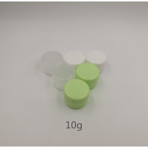 Free shipping 50pcs/lot 10g empty small plastic cosmetic jar mini cream jar, 10g cream packaging pot for personal care