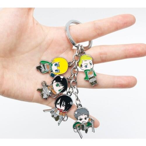 Attack On Titan Keychain Eren Jäger Mikasa Ackerman Levi/Rivaille /Rival Ackerman Hot Anime Accessories Car Keychain Keyring