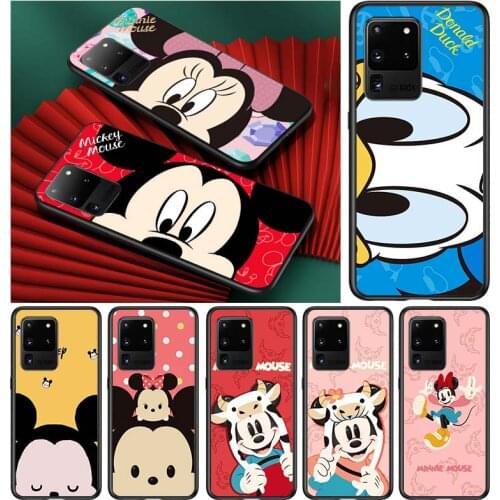 Couple disney mickey cute for Samsung S20 FE Ultra Plus A91 A81 A71 A51 A41 A31 A21 A11 A72 A52 A42 A22 Soft Black Phone Case