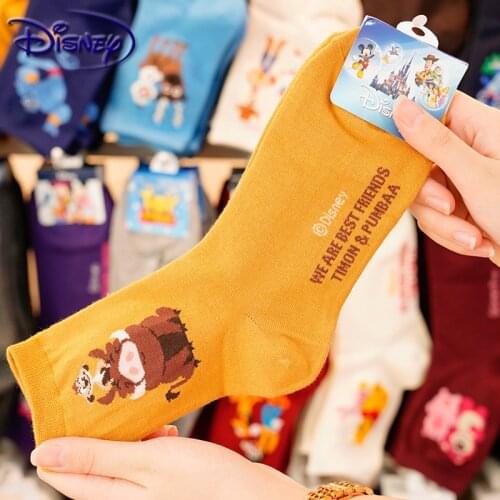 Disney cartoon image cotton socks toy story/ice romance/Stitch/Mickey print in the tube cotton socks candy color cute anime