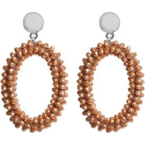 Designer earrings for women luxury crystal kolczyki dlugie channels ellipse sieraden unique korean style women accesorios