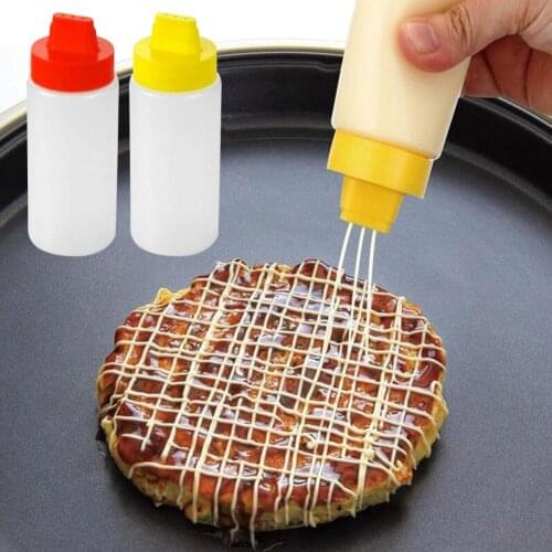 300ml 4-hole Handle Squeeze Press Seasoning Jar Oil Sauce Storage Bottle Kitchen Cooking Tool