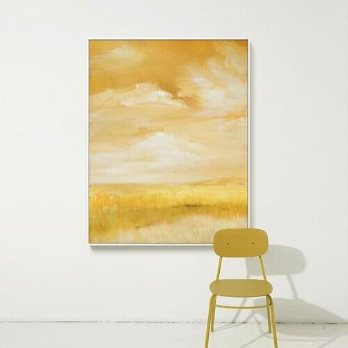 100% Handmade Art Oil Painting Gold Canvas For Room Decor Modern Hand Made Abstract Picture Large Size Landscape No Frame