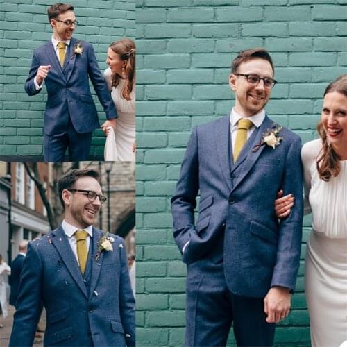 Custom Mens Suits Party Evening V-Neck Long Sleeve Smart Casual Cocktail Party Wedding Groom Best Male