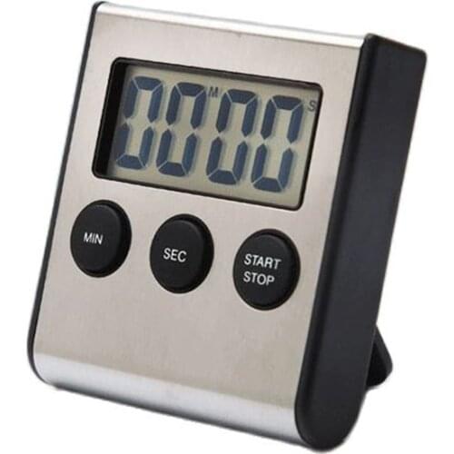 Square Kitchen Timer Alarm Clock Magnet Metal Countdown Refrigerator Sticker Time Reminder Cooking Kitchen Tools Accessories