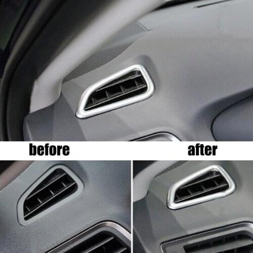 ABS Matte For Subaru Outback 2015 2016 Car front Air Condition outlet Vent frame Cover Trim accessories Car styling 2pcs