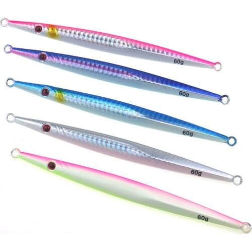 Metal Jig Fishing Bait 60g 80g Slow fall Jig lures Artificial Hard bait jingging lures for sea fishing Fishing tackle