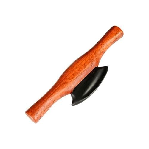 Meteorite scraping knife double handle scraping plate scraping instrument with groove natural stone piece not slippery