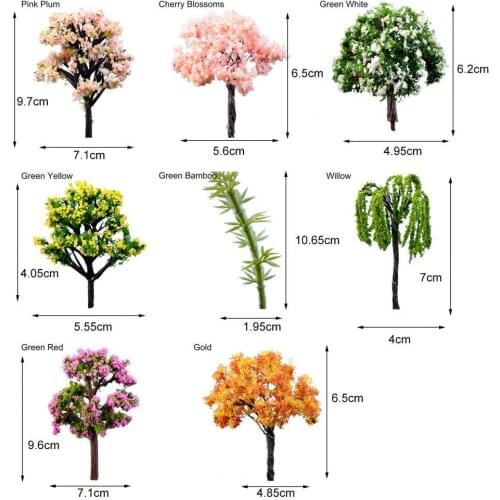 Plant Miniature Mini Different Shape Plastic Metal Dollhouse Tree Miniature for Home