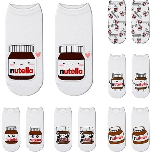 New 3D Printed Women Short Socks Creative Funny Cute Mini Pill Bottle Happy Cotton Sports Autumn Low Ankle Socks Gift For Girl