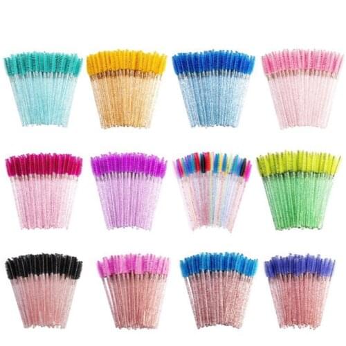 Zwellbe New Good Quality Disposable 50 Pcs/Pack Eyelash Eye Lash Makeup Brush Mini Mascara Wands Brush Eyelash Extension Tool