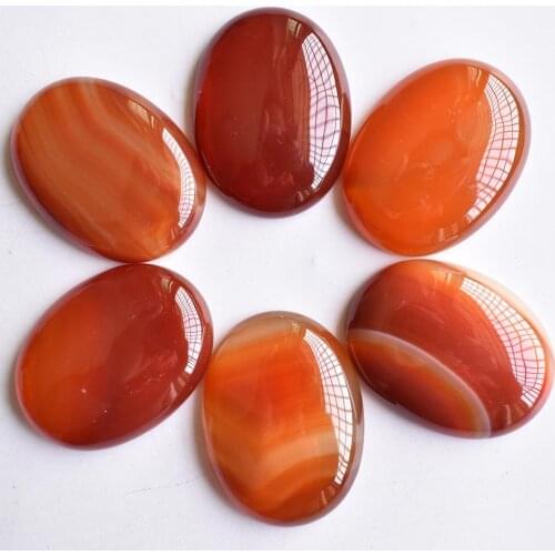 Wholesale 6pcs/lot fashion natural stone red onyx Oval CAB CABOCHON beads 30x40mm for DIY jewelry accessories making free