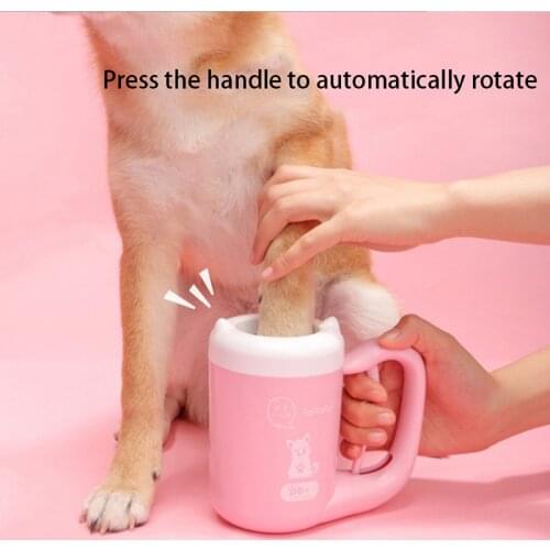 Outdoor Portable Pet Dog Paw Cleaner Cup Soft Silicone Foot Washer Clean Dog Paws One Click Manual Quick Feet Wash Cleaner