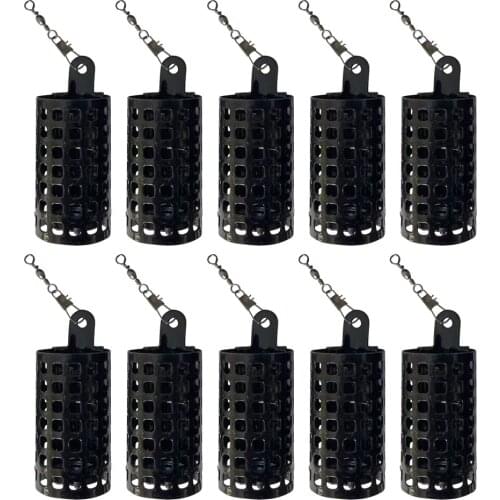 10pcs/set Metal Bait Feeder Lure Cages Holder Trap Portable Bait Feeding Holder Trap Outdoor Fishing Tool Equipment