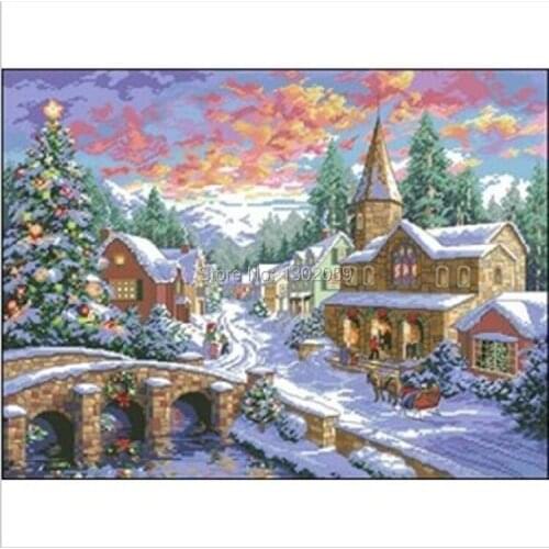 Christmas Coming Needlework Embroidery Cross Stitch Kit Factory Sale