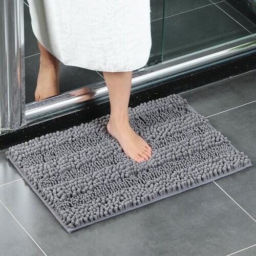 Chenille Bathroom Mat New Style Super Absorbent Bath Mats Non-Slip Door Carpets Long And Short Hair Machine Washable Rug 50x80CM