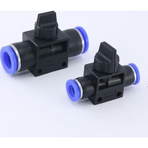Blue pneumatic connector HVFF series pneumatic hand valve connector air tube pneumatic component quick connector