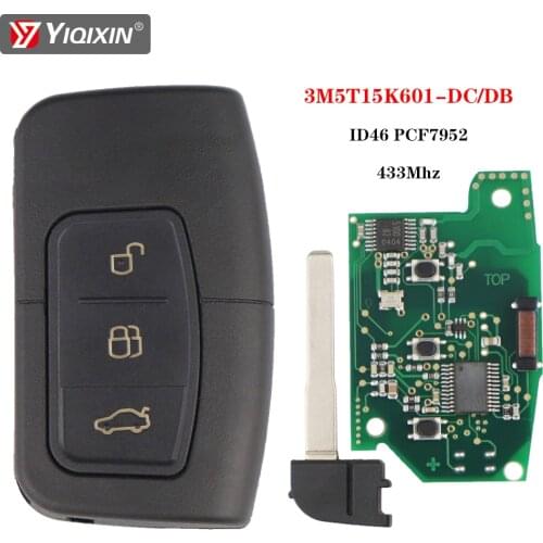 YIQIXIN For Ford Mondeo Focus C-Max MK2 Kuga Galaxy 433Mhz ID46 PCF7952 Smart Remote Control Car Key Keyless Go Promixity Card