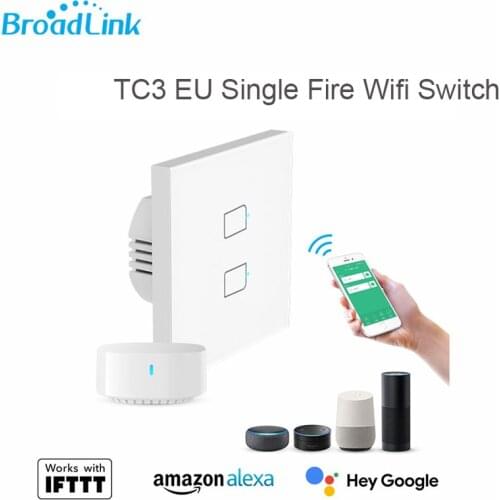 Broadlink TC3 EU 1/2/3 Gang WIFI Smart Light Switch No Need Neutral Wire Touch Remote Control Support Google Home Alexa Voice