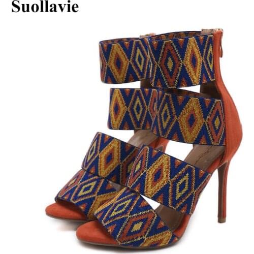 Suollavie 2021 Summer Fashion Colorful Fish Mouth High Heels Women Modern Sandals Sexy Nightclub Womens Boots Size 35-40