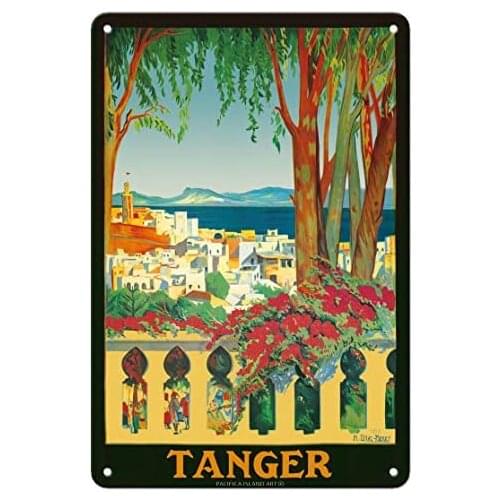 Tangier (Tanger) Morocco by Manuel Diaz Merry c.1928 Metal Tin Sign