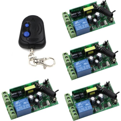 Smart Home AC 85-250V Wireless 1CH Relay Remote Control Switch Receiver + 2 Buttons Remote Transmitter 315Mhz / 433Mhz