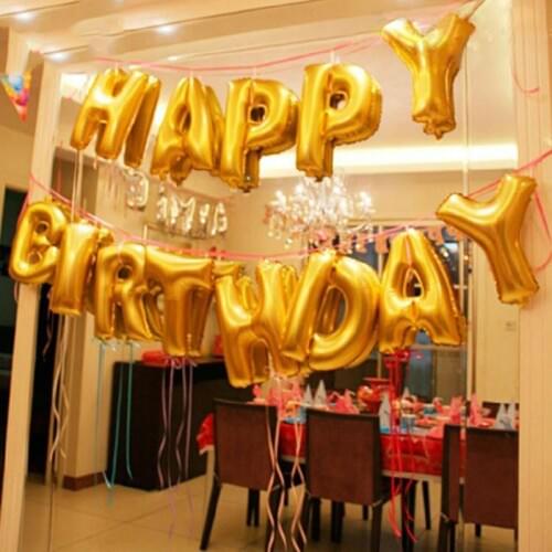 Happy Birthday Letter Balloon Birthday Decorations Baloon For Children Birthday Balloon Air Alphabet Balloons Blue Banner