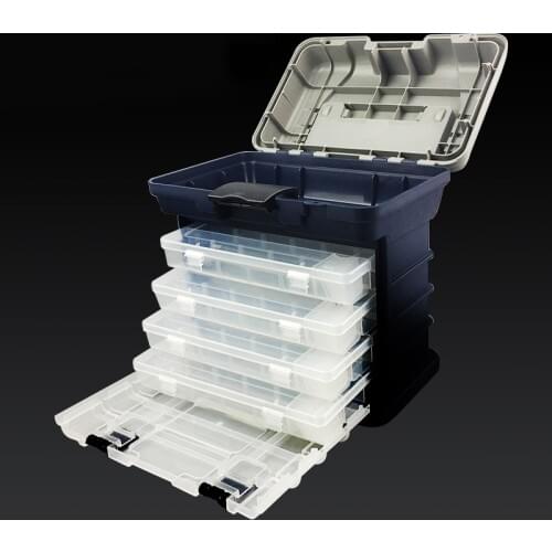 Fishing Tackle Box Portable 4 Layers Fishing Box Sea Boat Fishing Accessory Box Case With Handle Utility Box