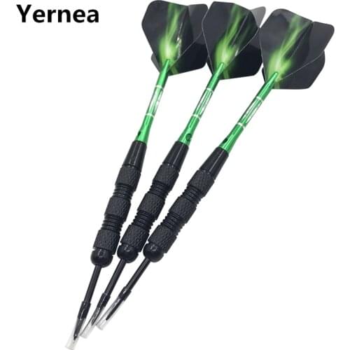 Yernea New Darts High-quality 3Pcs/set Steel Pointed Darts Professional 20g Indoor Sports Entertainment Dart Green Shafts Flight