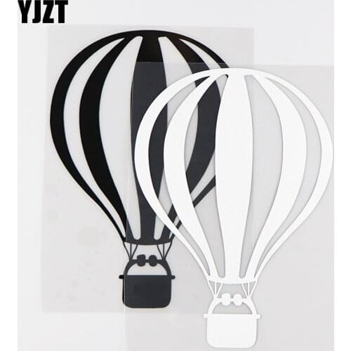 YJZT 11X15.5CM Floating In The Sky The Hot Air Balloon Funny Vinyl Decals Car Sticker Black / Silver 10A-0333