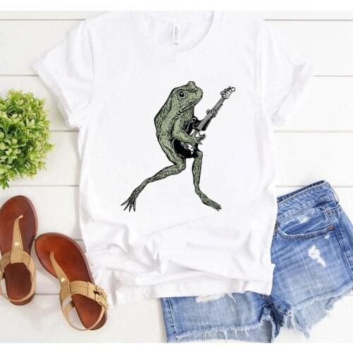 Womens T-shirt Casual S-3XL White Tops All-Match T-shirts Female Hot Sale Cute Cartoon Print Short-sleeved O-Neck Tees